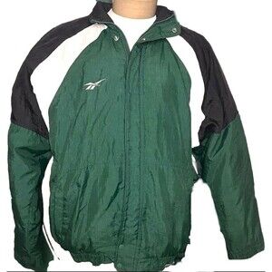 Vintage 80s Reebok Color Block Retro Puffer Coat